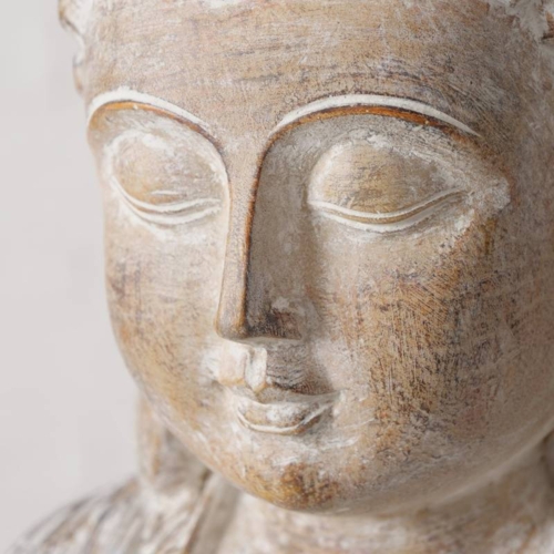 30cm sand antique Buddha figur med lysholder