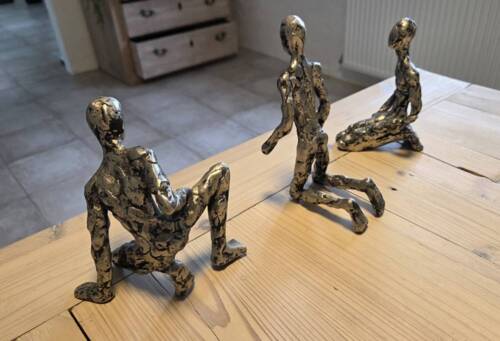 Skulpturer i rå aluminium - 3stk