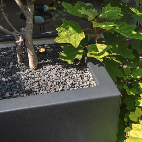 80x80cm plantekrukker i glasfiber med hjul - 3 str.