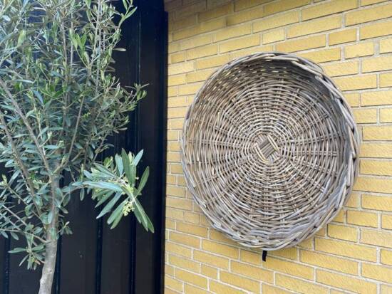 Stor dekorationsfad / rattanbakke i flettet rattan - Ø.85 / Ø.110cm