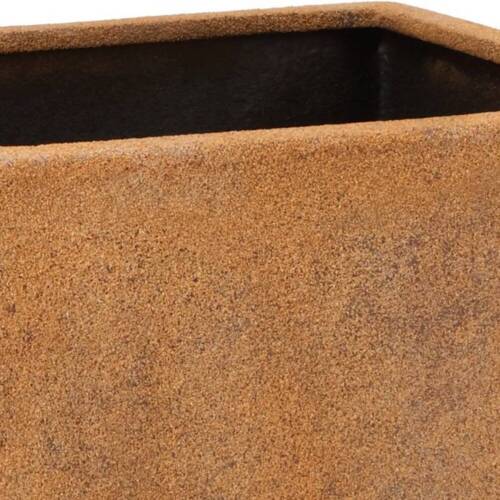 Kubiske krukker i glasfiber med rust look - Sandstone