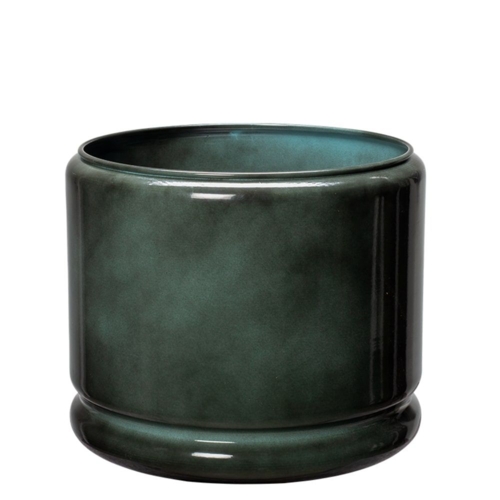 Upcycled plantepotter i metal - Sæt med 3stk - Kastanje + Gråblå + Flaskegrøn