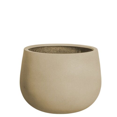 Lav rund indendørs sahara krukke i glasfiber - M/U Hjulsæt - 2 størrelser