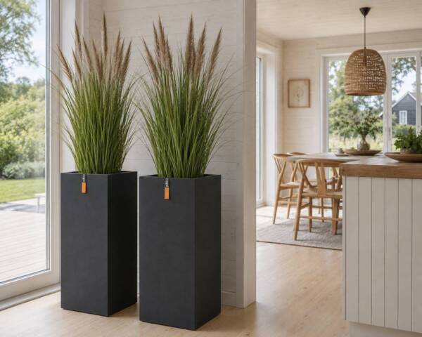 Høj krukke smooth black - 79cm - Livstidsgaranti