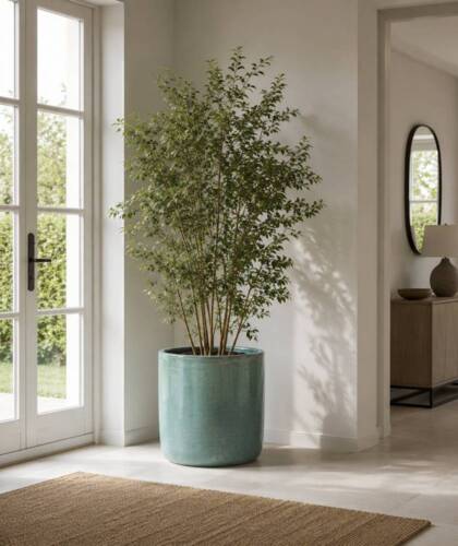 Green Jade - Glaseret cylinder krukke - Ø.40+Ø.50+Ø.60