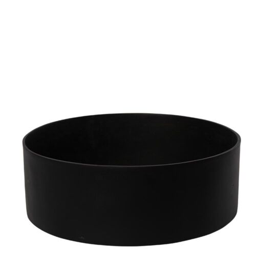 Rund lav rockstone plantepotte Ø.40cm - Sand + Sort + Grå