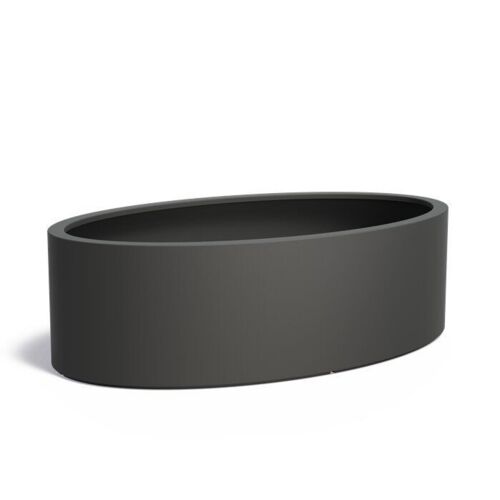 Ellipse formet plantekrukke i antrazit polyester - L.115cm + L.200cm