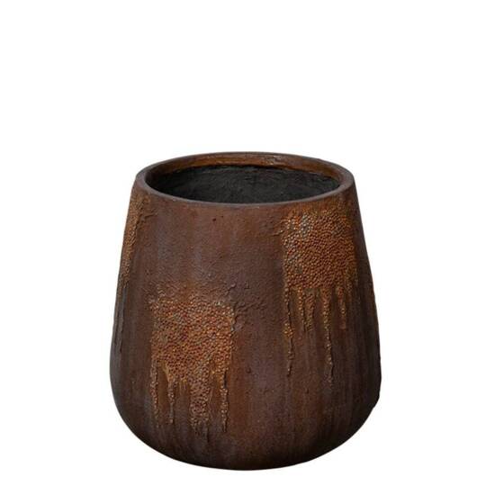 Krukker med lava look - brun antik - H.46 + H.67