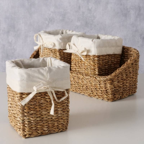 3 små søgræskurve med stof og holder