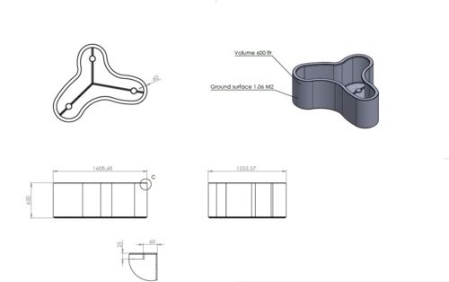 Store organic plantekasser i glasfiber - Udendørs + Indendørs