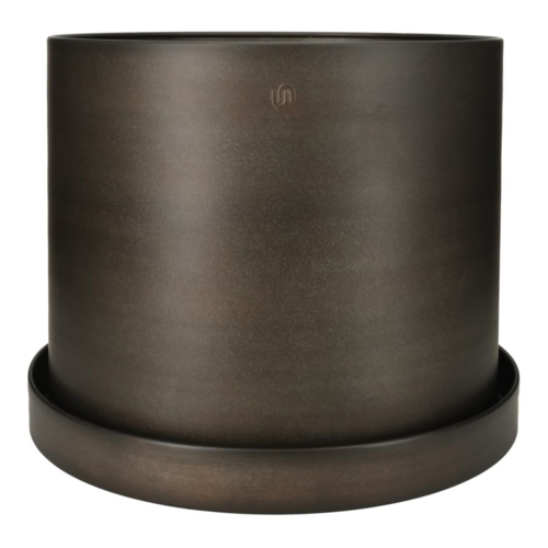 Indendørs upcycled plantekrukker i metal med underskål - 3 farver