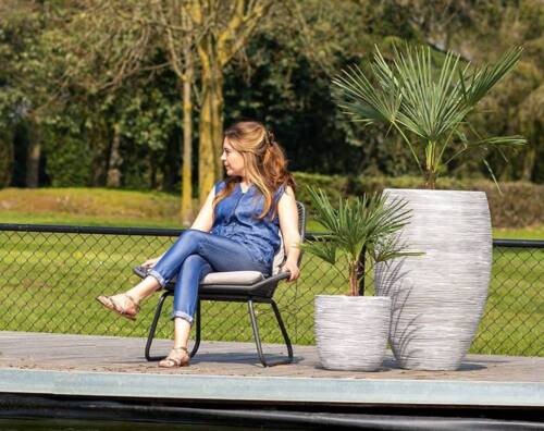 Sort - Ivory eller Antrazit plantekrukke med mønster