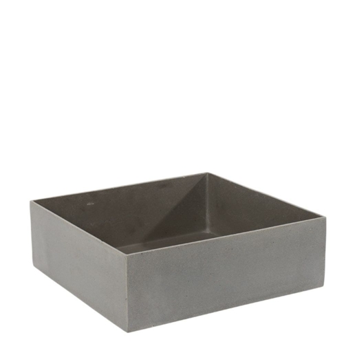 Firkantet lav vandtæt plantepotte 30x30 cm - sand + sort + grå