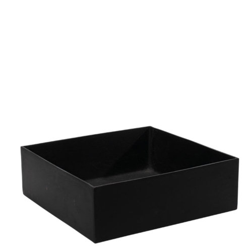 Firkantet lav vandtæt plantepotte 30x30 cm - sand + sort + grå