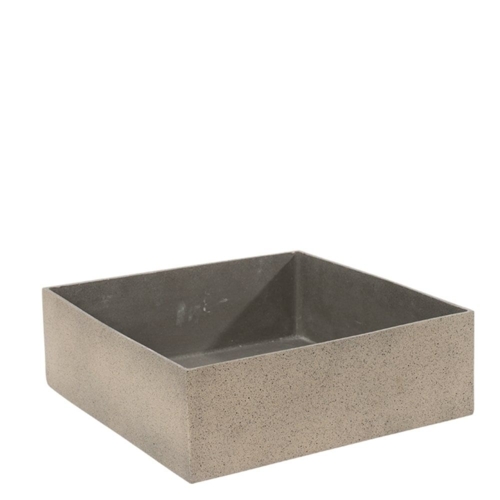 Firkantet lav vandtæt plantepotte 30x30 cm - sand + sort + grå