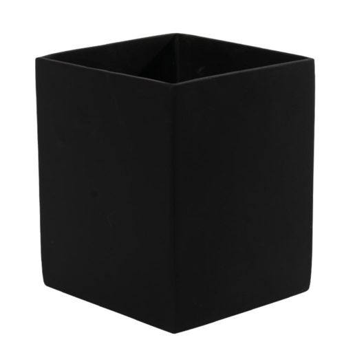 H.19x15x15cm Plantepotter I Sandtruktur - Sort + Grå + Sand