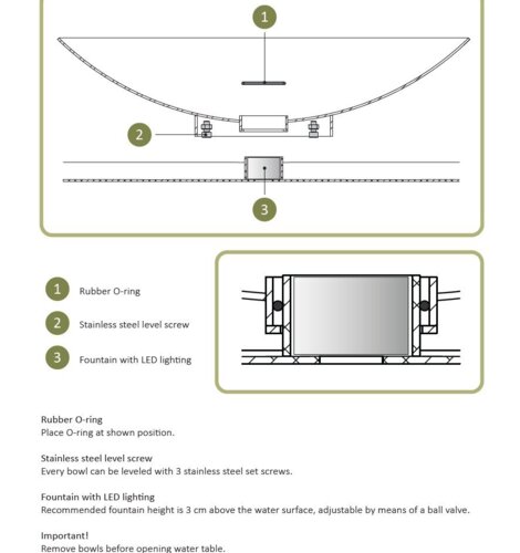 Store vandfontæner i cortenstål med vandskåle og led lys