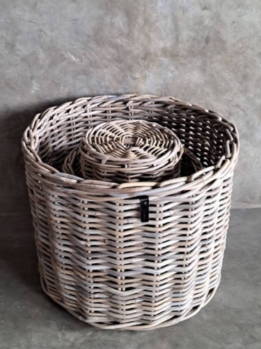 Kubu rattankrukker med inderpose - sæt 4stk