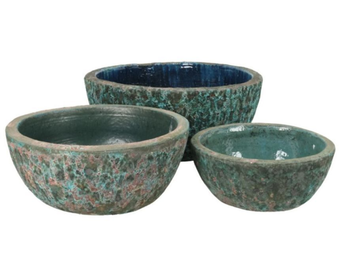 Lave vandtætte glaserede plantekrukker med lavalook i keramik / stentøj