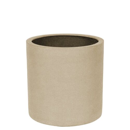 Rund cylinder indendørs sahara krukke i glasfiber - M/U Hjulsæt - 2 størrelser