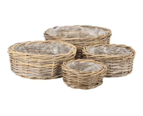 Runde plantekurve med plastindsats - 4 stk