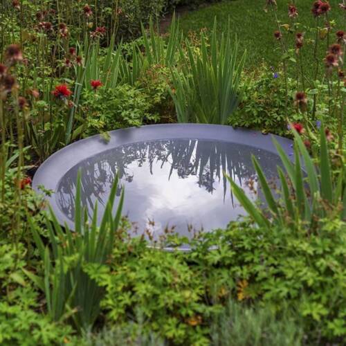 Spejlbassin / Vandspejl i galvaniseret stål - Op til Ø.150cm