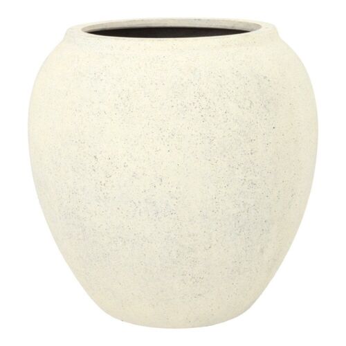 Indendørs krukker i antik hvid glasfiber med nistret look - 45x45 + 55x55