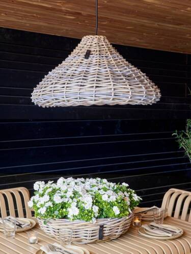 Stor grey rattan hængelampe - Ø.65cm eller Ø.98cm