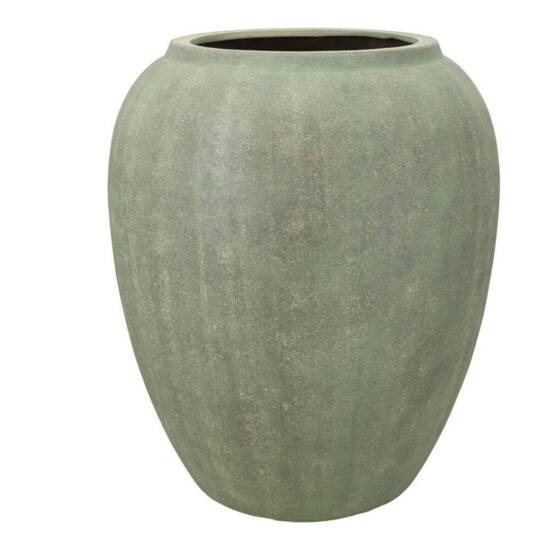Høj 75cm amfora krukke i grøn antik glasfiber