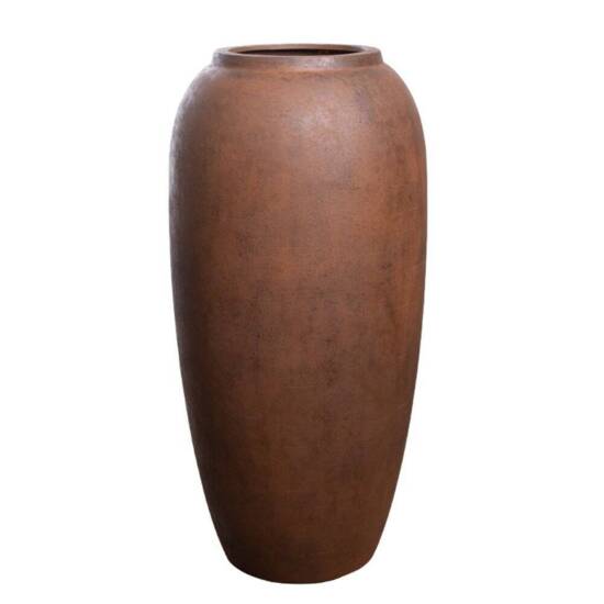 Indendørs høj plantekrukke i antik rust glasfiber - 112cm