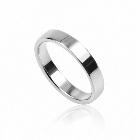 4mm Square Sølvfingerring m/k