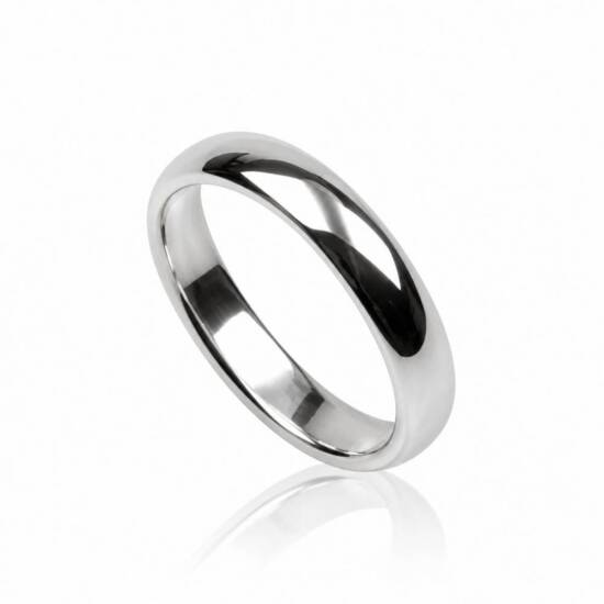 4mm Rounded Sølvfingerring m/k