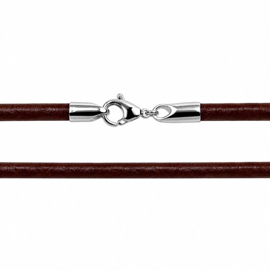 3 mm Læderhalskæder - sort/brun m/k