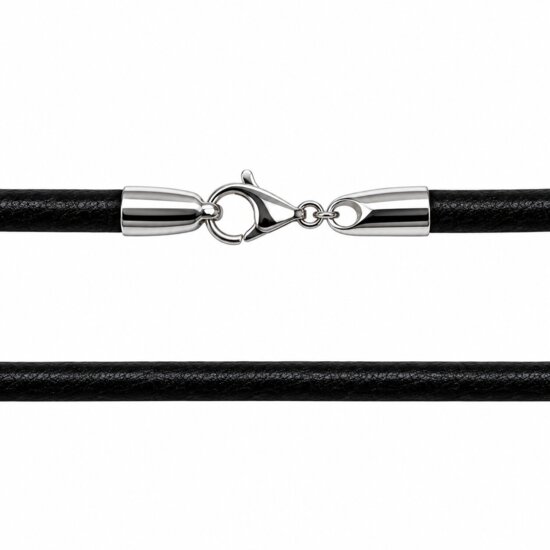 3 mm Læderhalskæder - sort/brun m/k