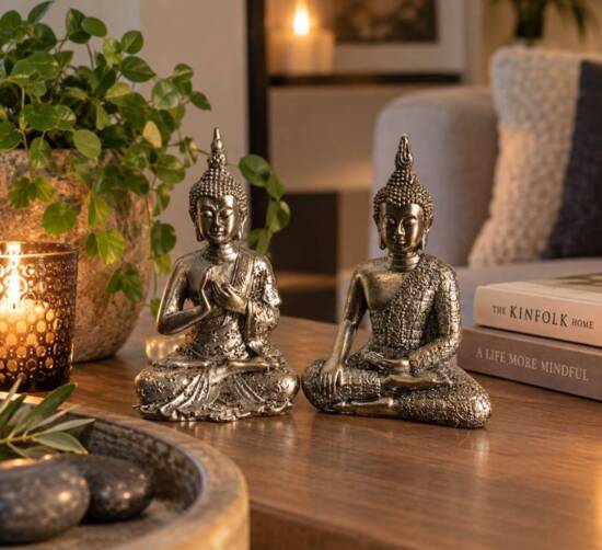 13cm Sølv Thai Buddha