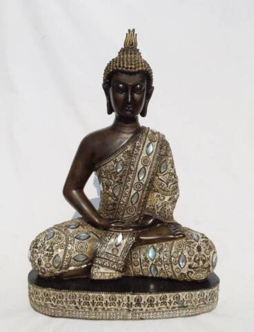 33cm Golden Silver Buddha Figur