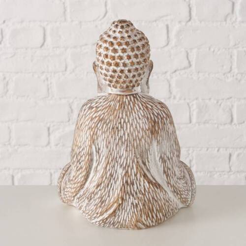 30cm Buddha i brun antik med lysholder