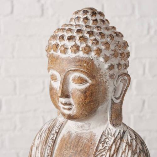 30cm Buddha i brun antik med lysholder