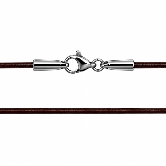 1 mm Læderhalskæder - sort/mokka