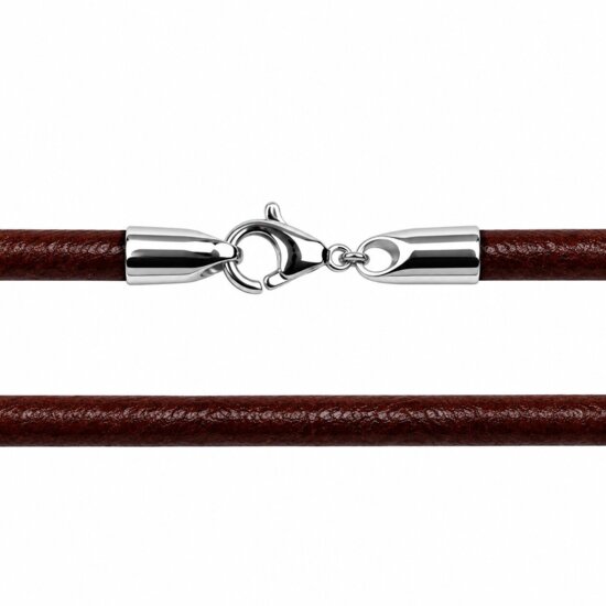 4 mm Læderhalskæder - sort/brun m/k
