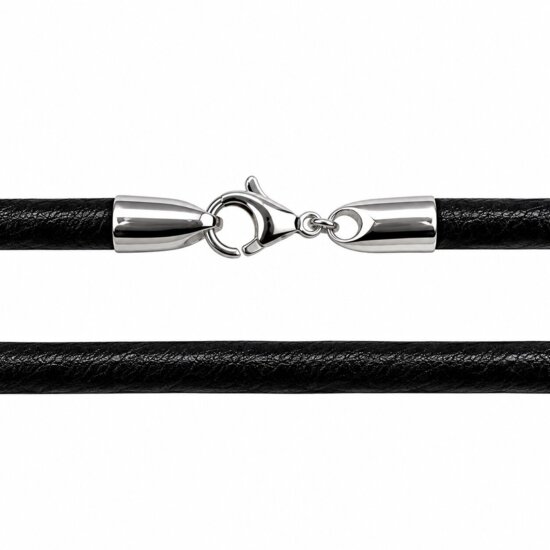 4 mm Læderhalskæder - sort/brun m/k