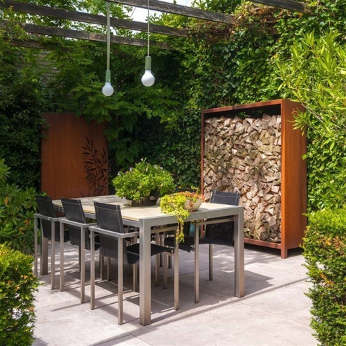 Brændereol / brændeholder i rust - 6 størrelser