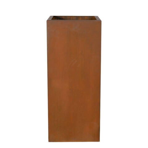Høje rektangulære krukker med rust i corten stål - H.72 + H.95cm