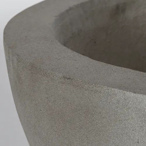 Rund lav fiber krukke / Plante bowle / sort + sandgrå