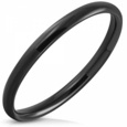Sort smal stålfingerring / 2mm