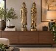 Høj 80cm Buddha figur i guld antik - SÆT