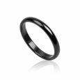 3mm sort fingerring i rustfri stål / Mænd