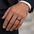 3mm sort fingerring i rustfri stål / Mænd