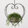 Hjerte i jern til blomsterpotter m/kæde / potteholder