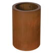 Høj cylinder krukke i corten stål rust - H.60cm + H.80cm